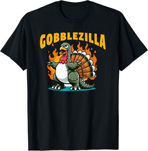 Turkey Thanksgiving Day Gobblezilla T-Shirt - T-Shirt | Black