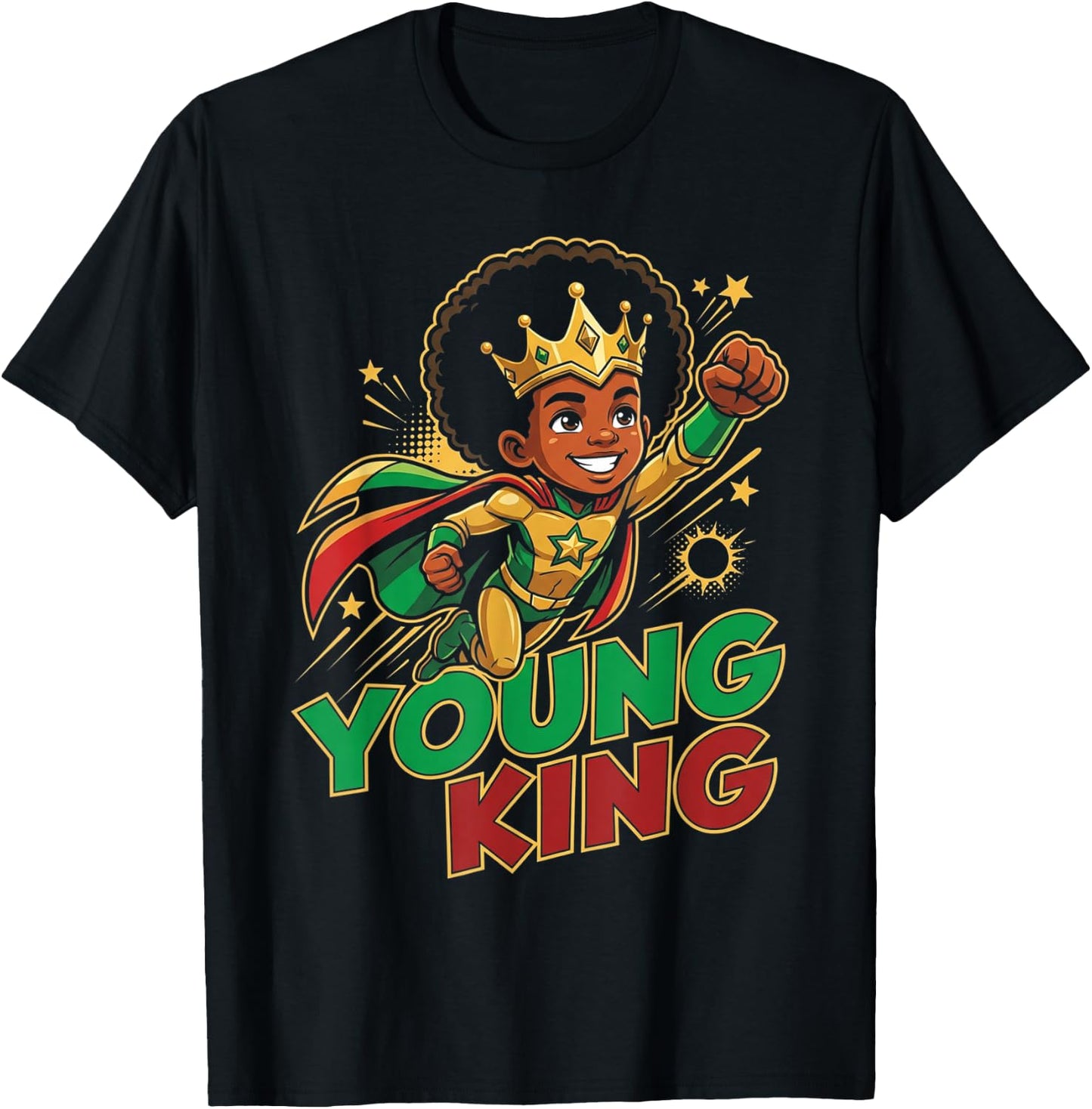 Black Young King Black History Month Juneteenth Kids Boys T-Shirt - T-Shirt | Black