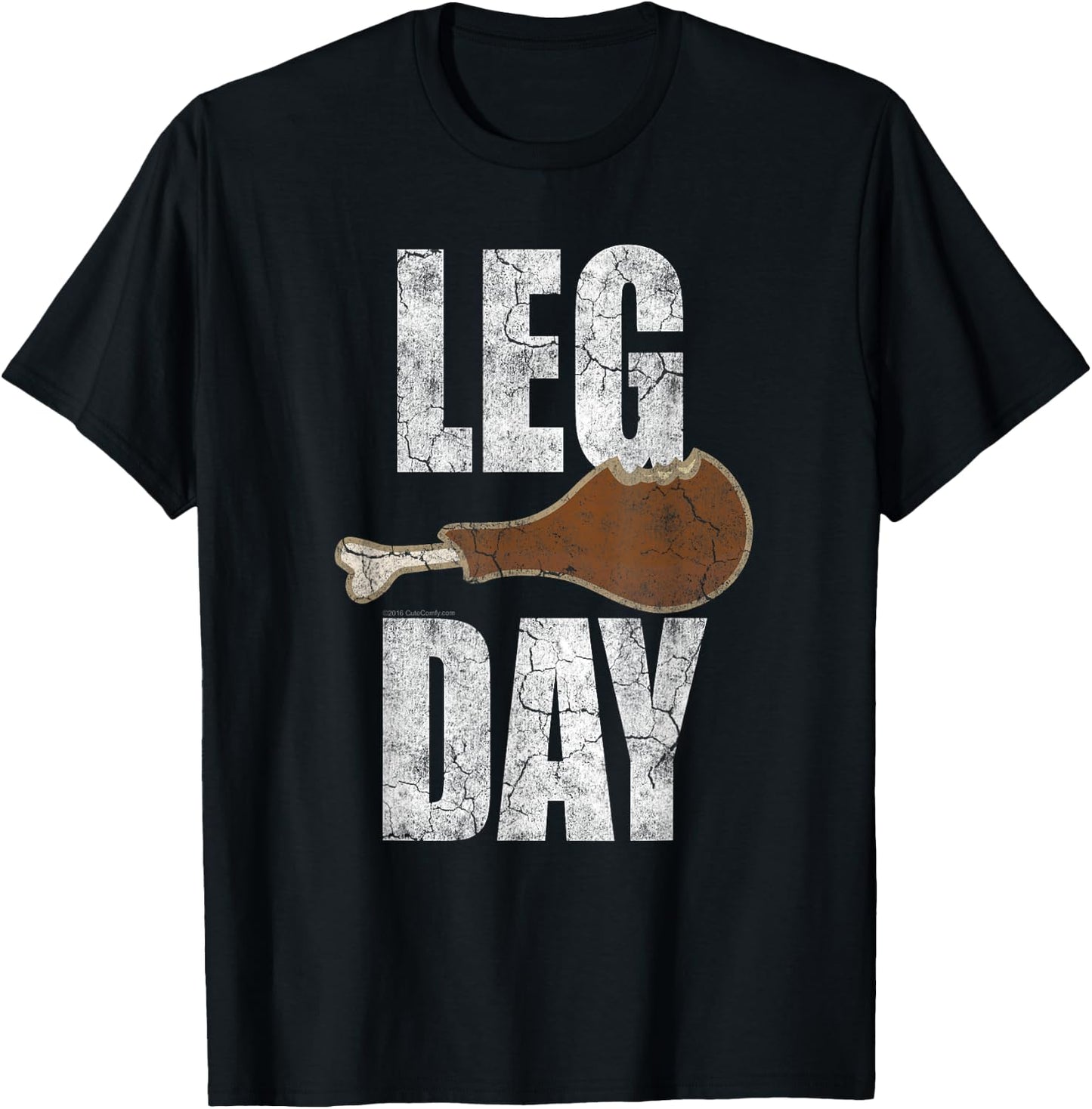 Funny Thanksgiving Leg Day Turkey Gym Workout T-Shirt - T-Shirt | Black