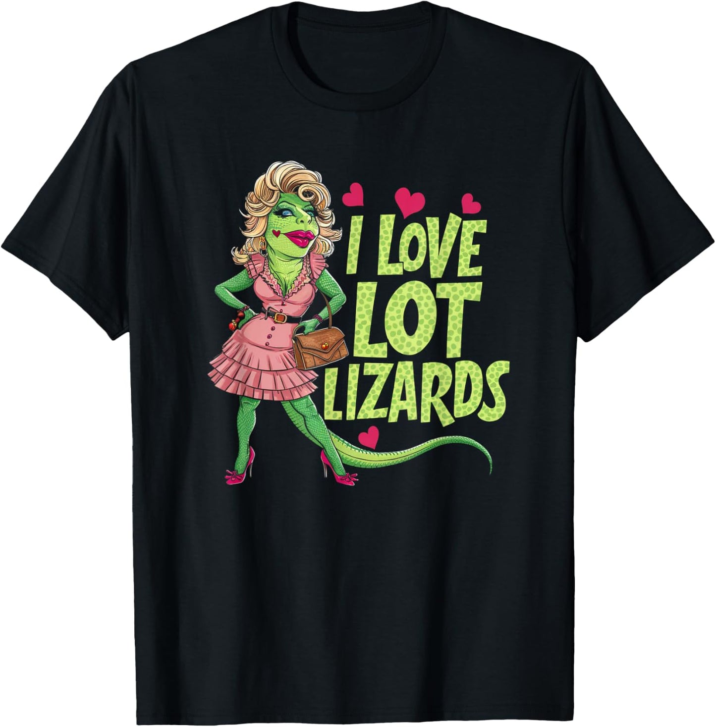 I Love Lot Lizards Funny Trucker T-Shirt - T-Shirt | Black