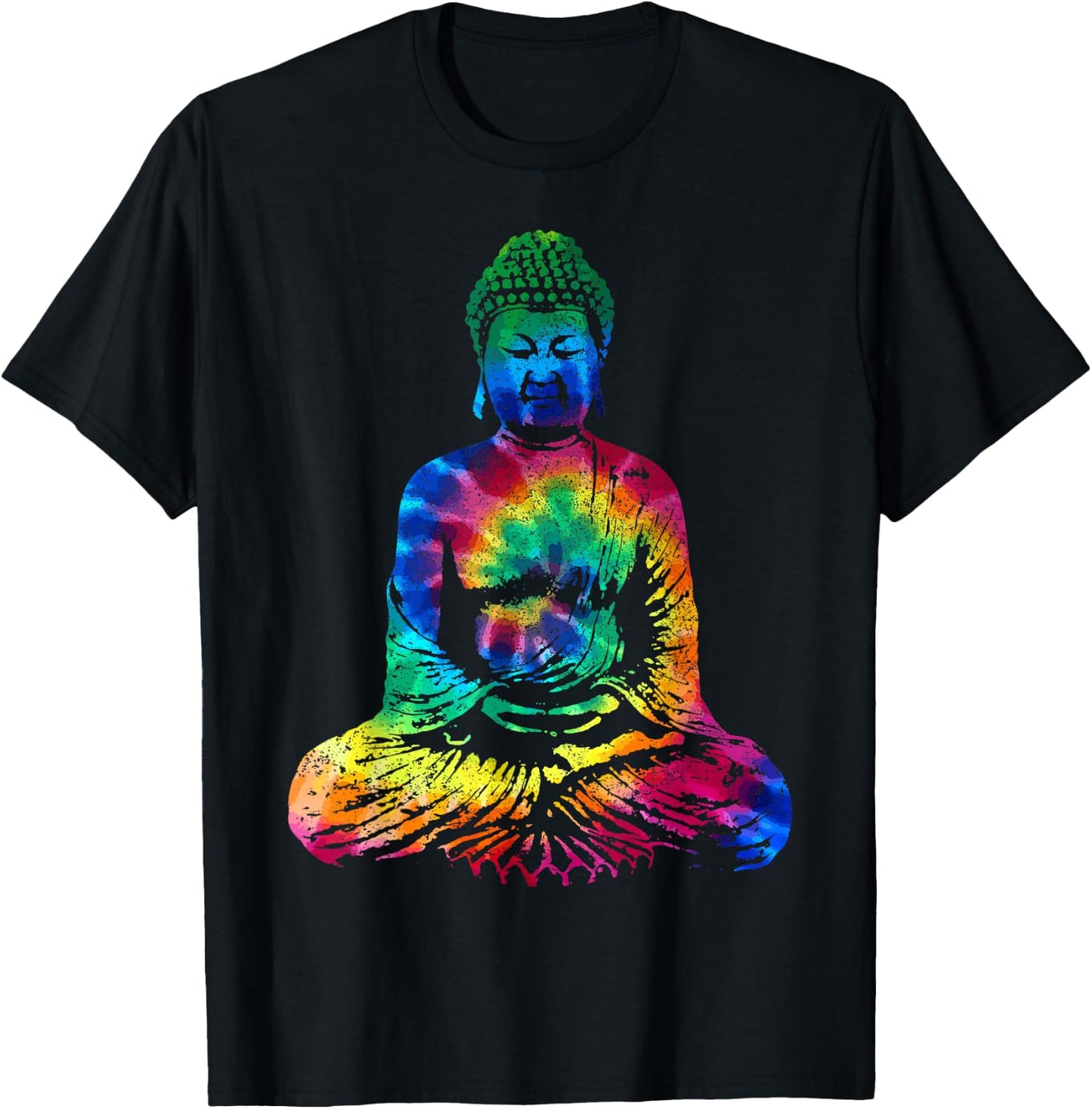 Buddha Tie Dye Vintage Yoga Yogi Buddhist T-Shirt - T-Shirt | Black
