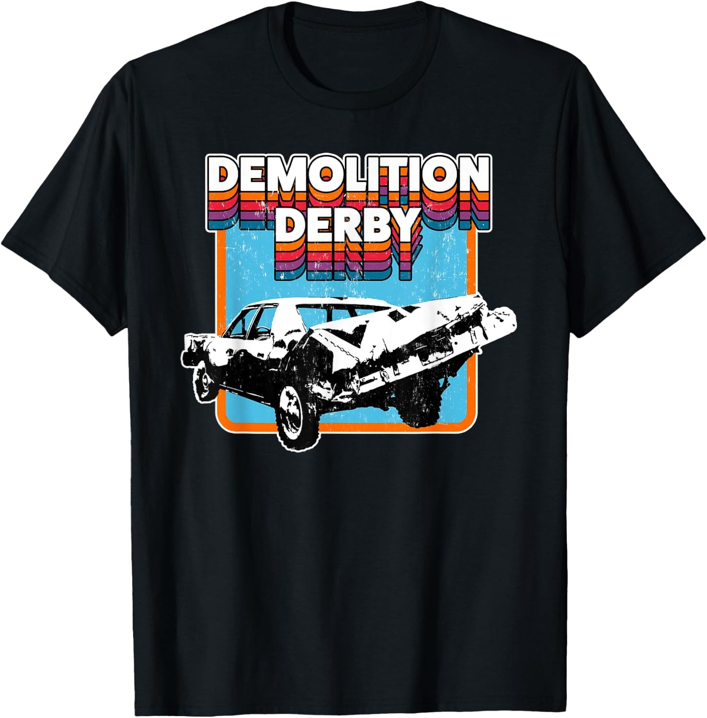 Demolition Derby Retro Vintage Design T-Shirt - T-Shirt | Black