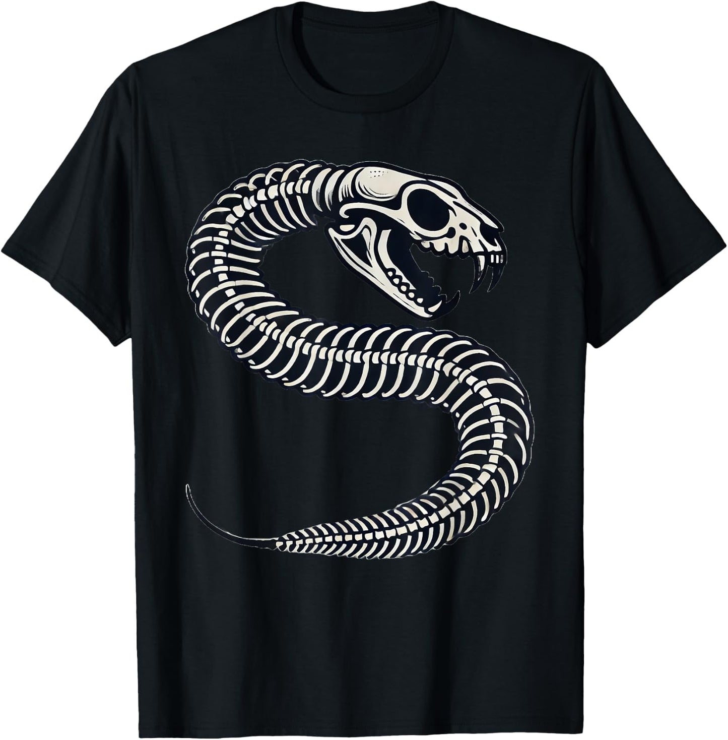 Snake Skeleton Halloween T-Shirt - T-Shirt | Black
