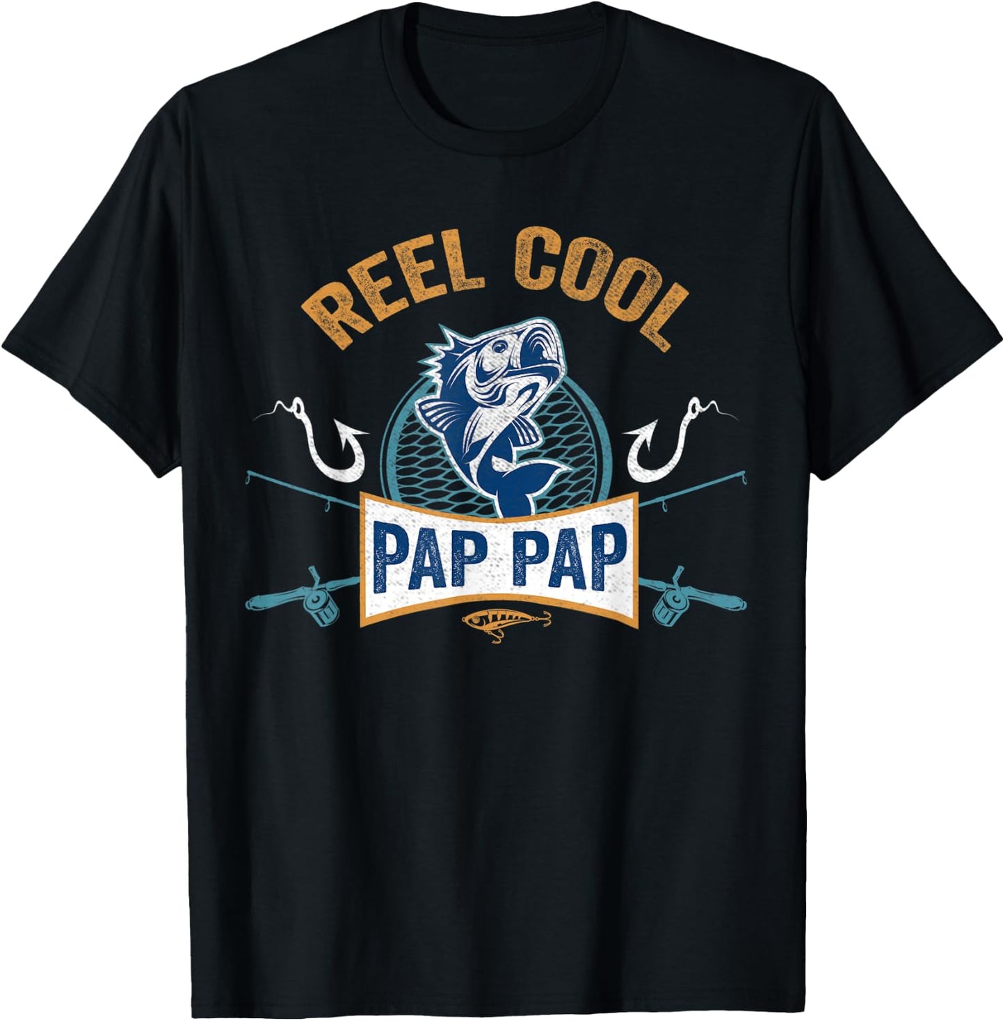 Reel Cool Pap Pap Fishing Fathers Day T-Shirt - T-Shirt | Black