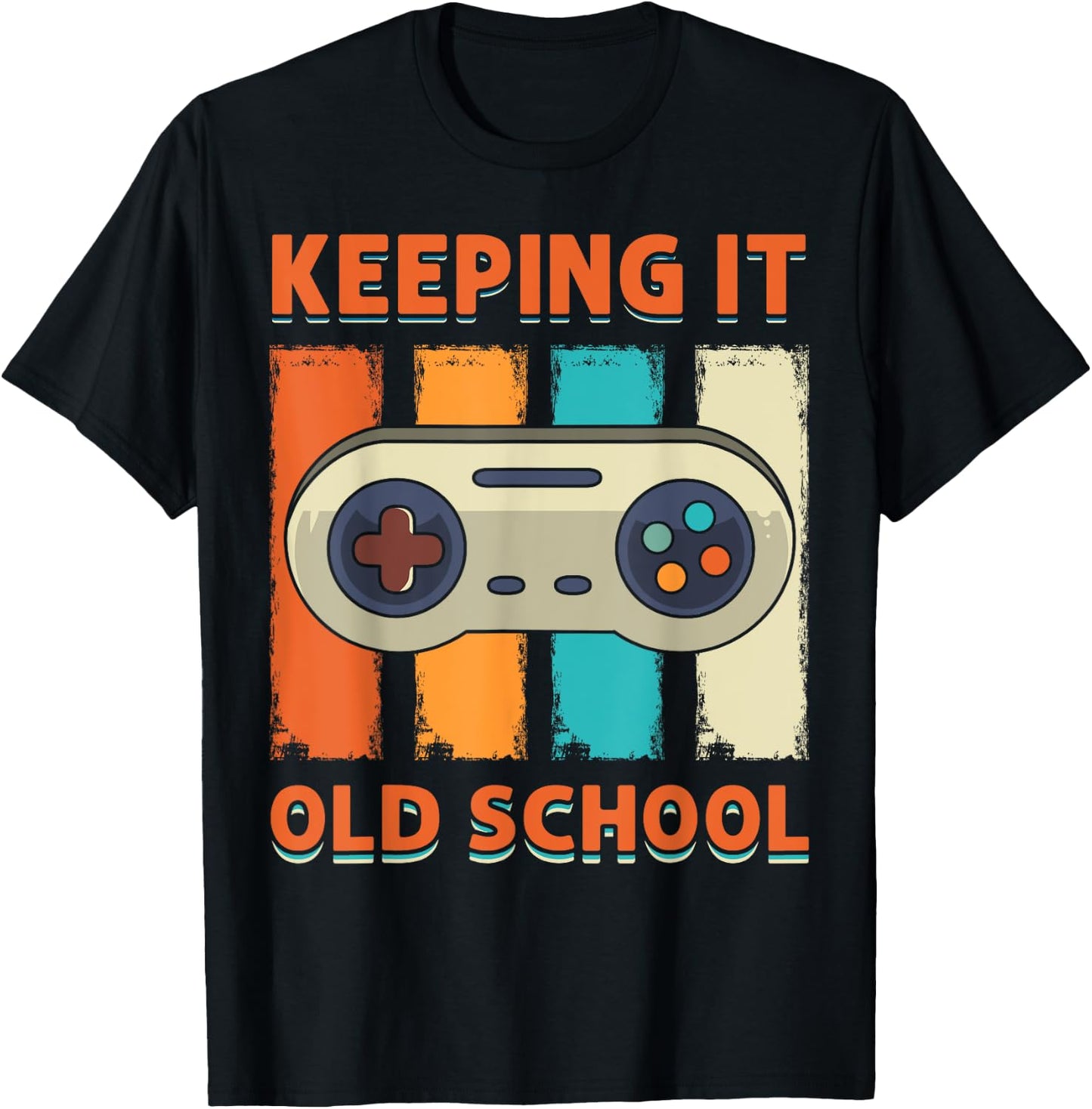 Keeping It Old School Gamer Vintage 80’s 90’s Arcade Gaming T-Shirt - T-Shirt | Black