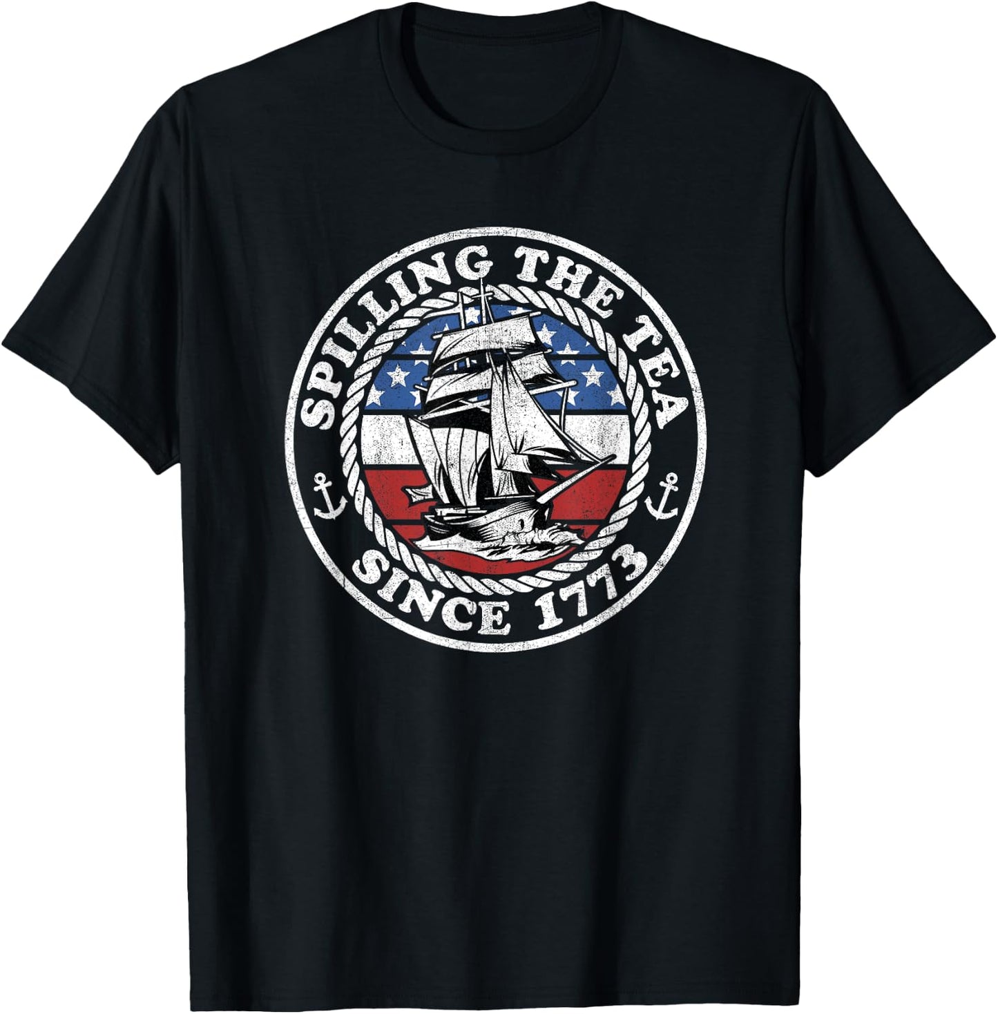 Spilling The Tea Since 1773 Funny US History Teacher Boston T-Shirt - T-Shirt | Black