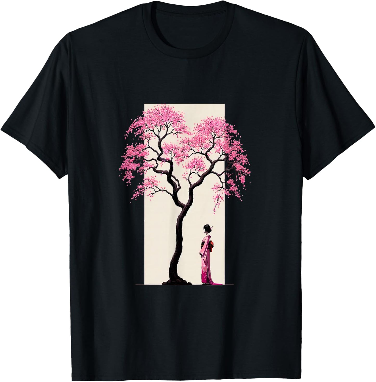 Vintage Japanese Cherry Blossom Shape Sweater , Black, S T-Shirt - T-Shirt | Black
