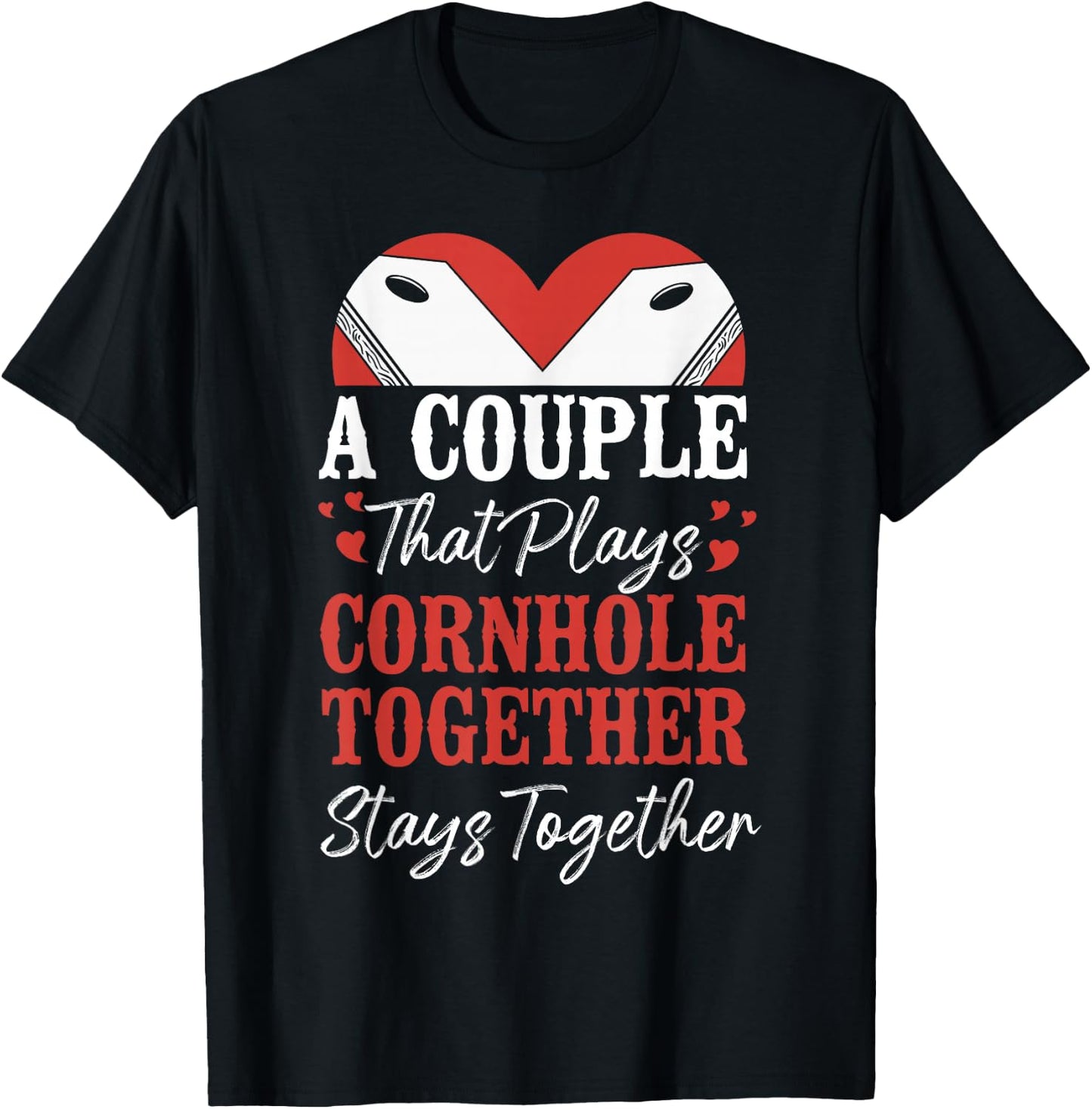 Cornhole Team Bean Bag Player Champ Couple Girlfriend T-Shirt - T-Shirt | Black