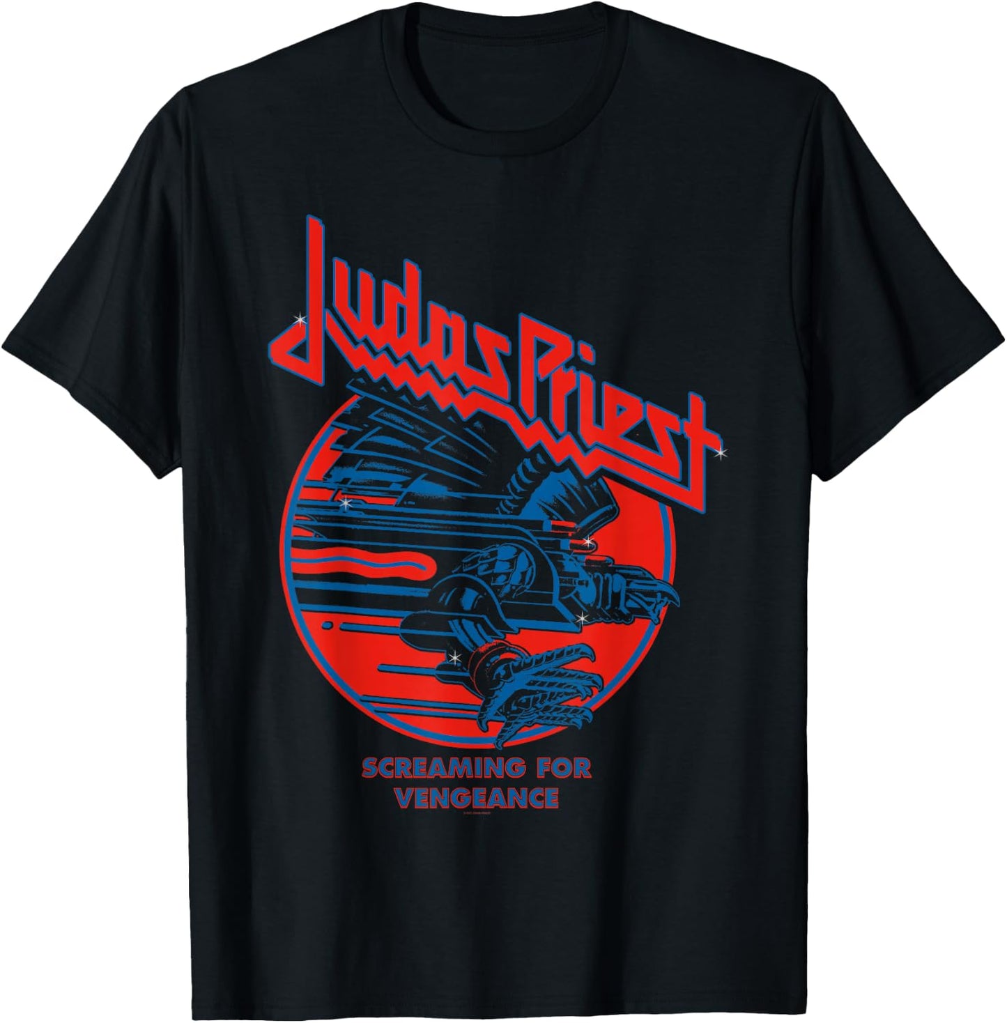 Judas Priest - Screaming For Vengeance Blue Eagle , black T-Shirt - T-Shirt | Black