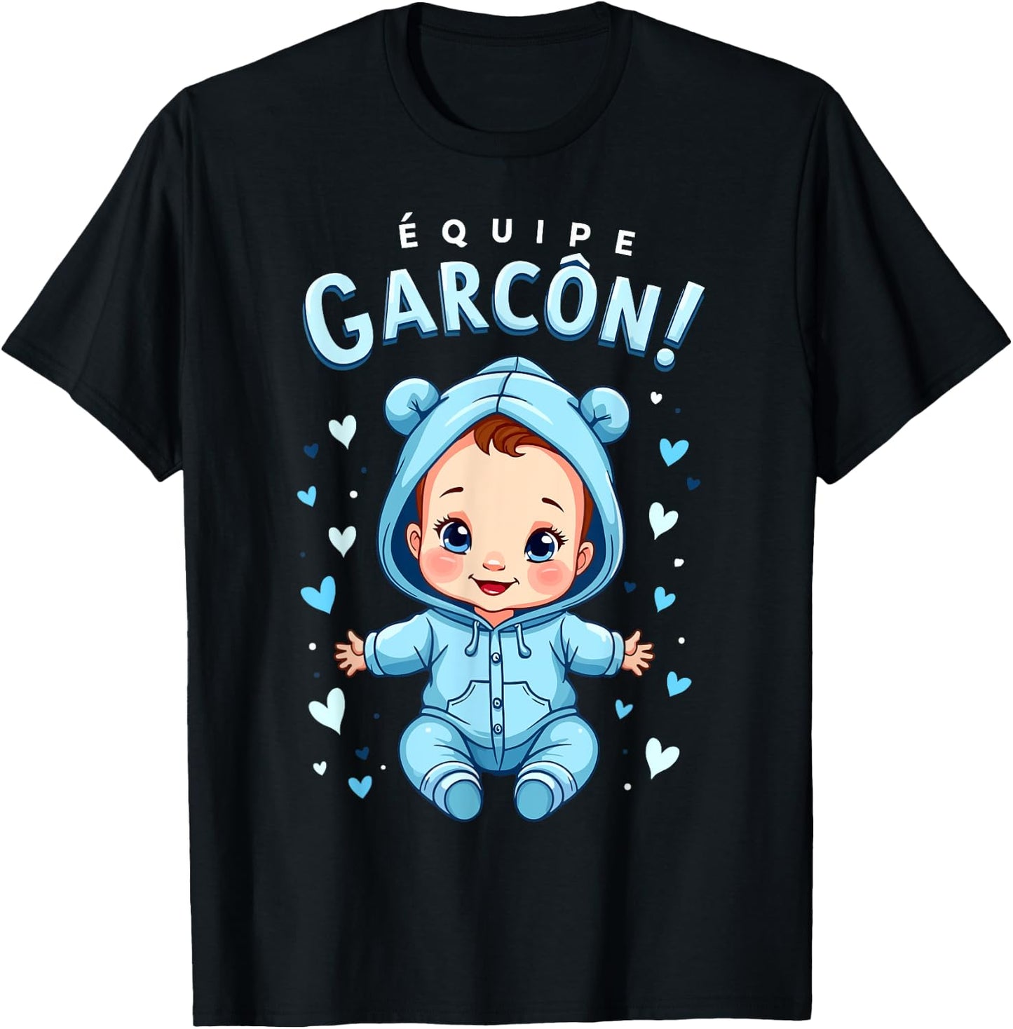 Gender Revelation Team Boy Humor Baby Shower T-Shirt - T-Shirt | Black