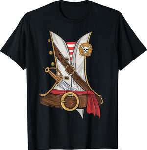 Pirate Costume Kids Sailor Captain Ahoy Shirt, Black, S T-Shirt - T-Shirt | Black