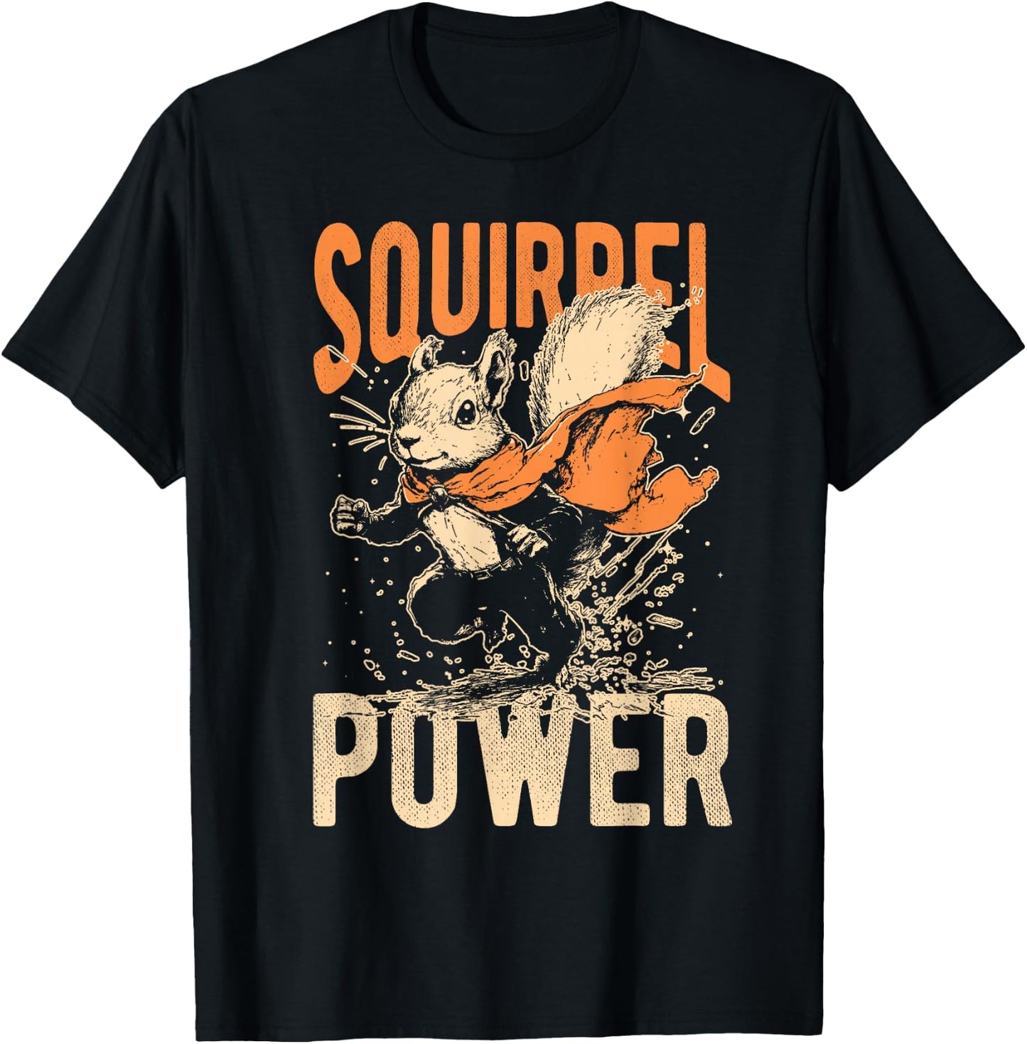 Squirrel POWER Squirrel Superhero T-Shirt - T-Shirt | Black