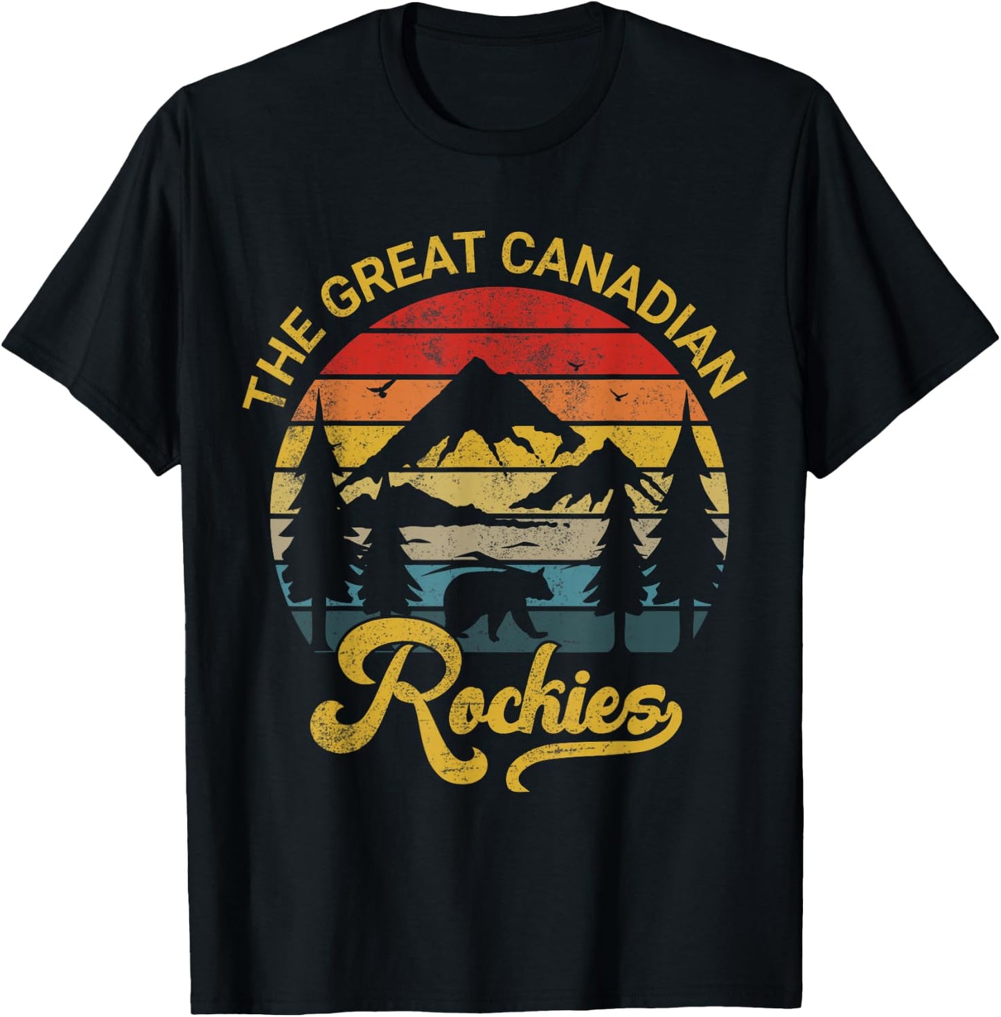 retro vintage Canadian Rockies souvenir T-Shirt - T-Shirt | Black