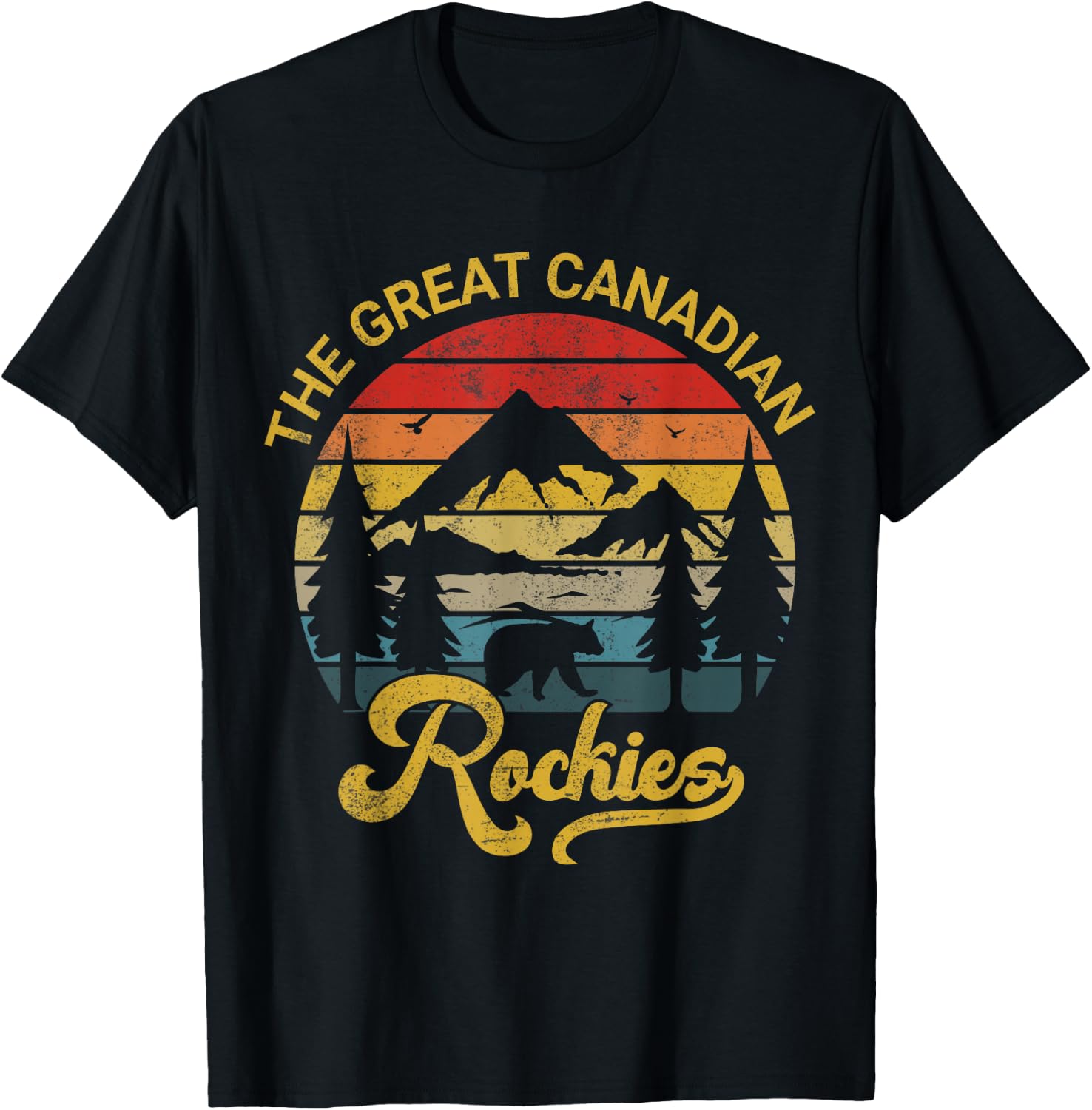 retro vintage Canadian Rockies souvenir T-Shirt - T-Shirt | Black