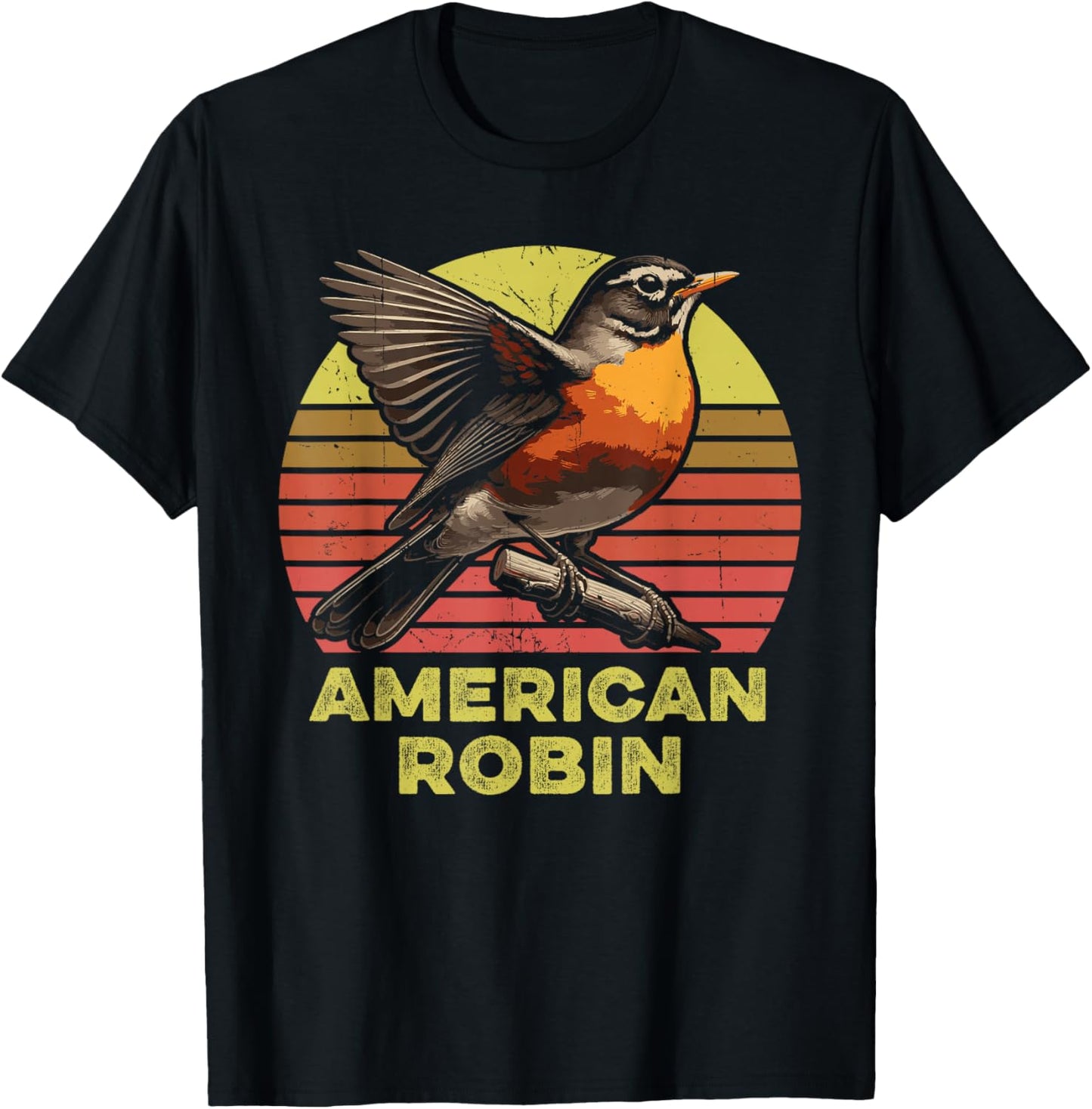 American Robin Retro T-Shirt - T-Shirt | Black