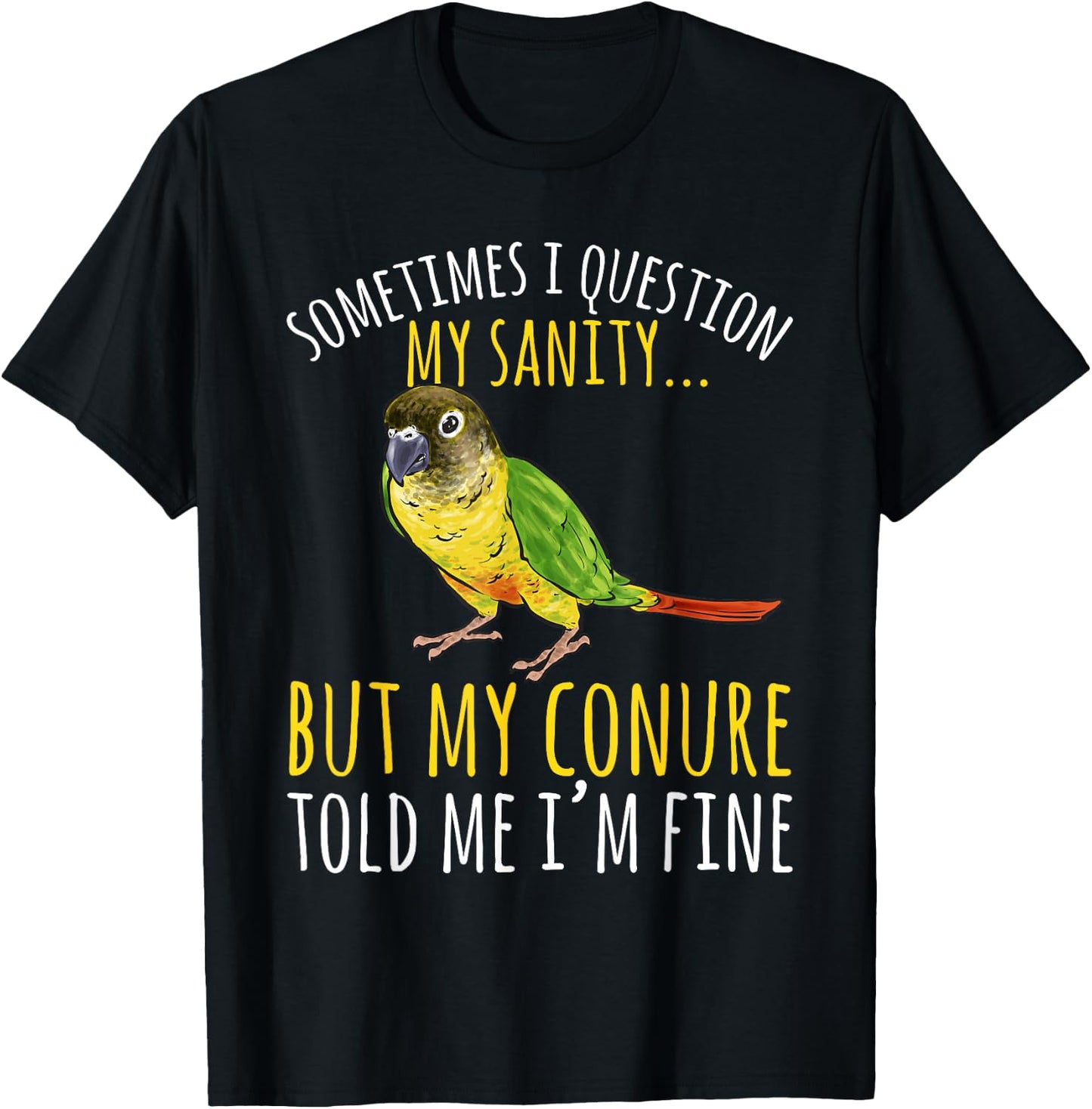 Green Cheek Conure Parrot Bird Conure T-Shirt - T-Shirt | Black