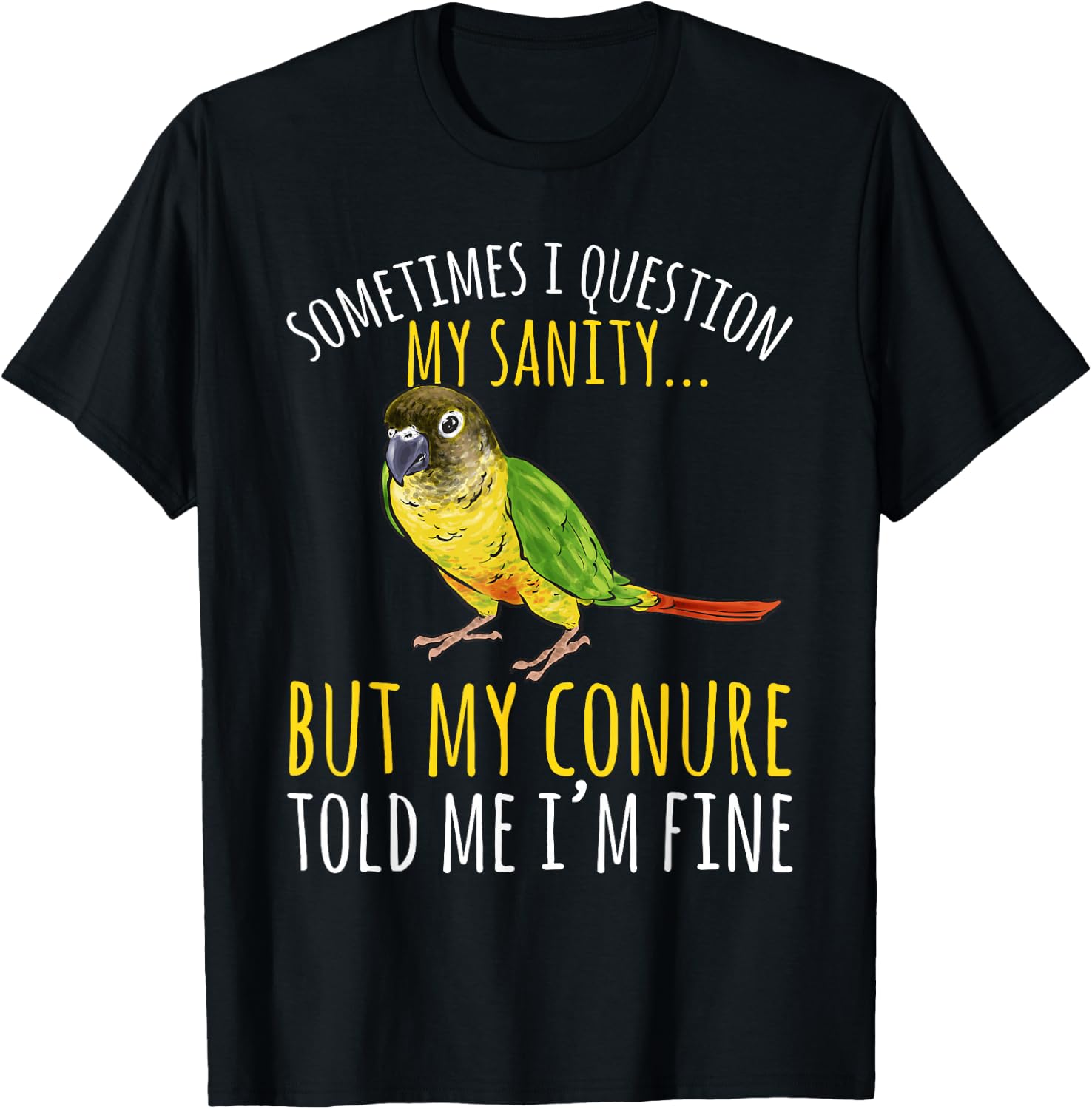 Green Cheek Conure Parrot Bird Conure T-Shirt - T-Shirt | Black