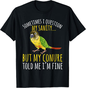 Green Cheek Conure Parrot Bird Conure T-Shirt - T-Shirt | Black