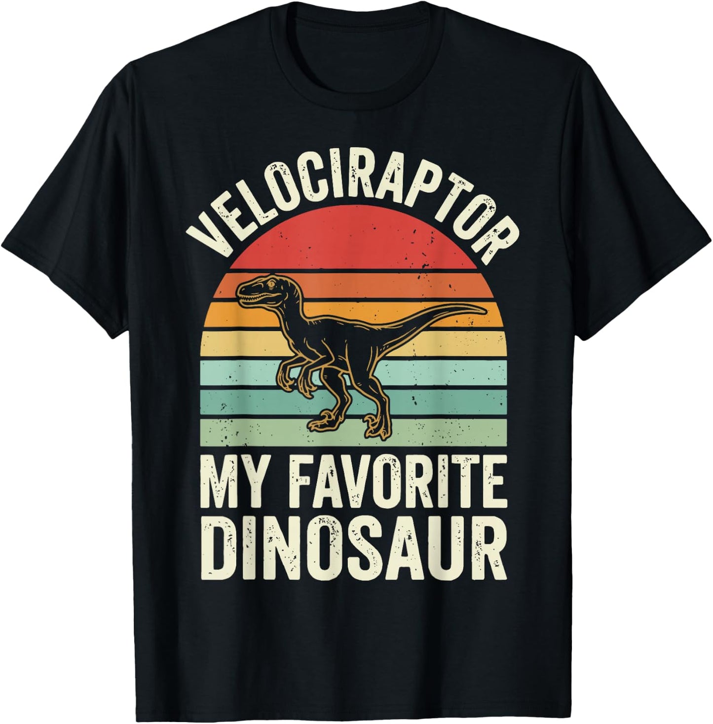 Velociraptor My Favorite Dinosaur T-Shirt - T-Shirt | Black