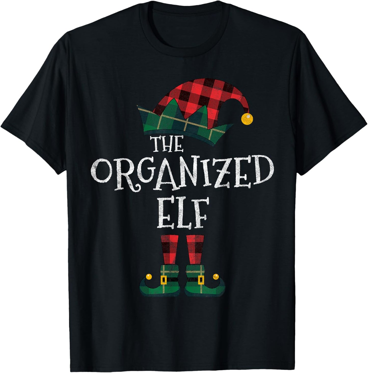 The Organized Elf Matching Family Group Gift Funny Christmas T-Shirt - T-Shirt | Black