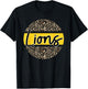 Lions School Spirit Leopard Print Yellow T-Shirt - T-Shirt | Black