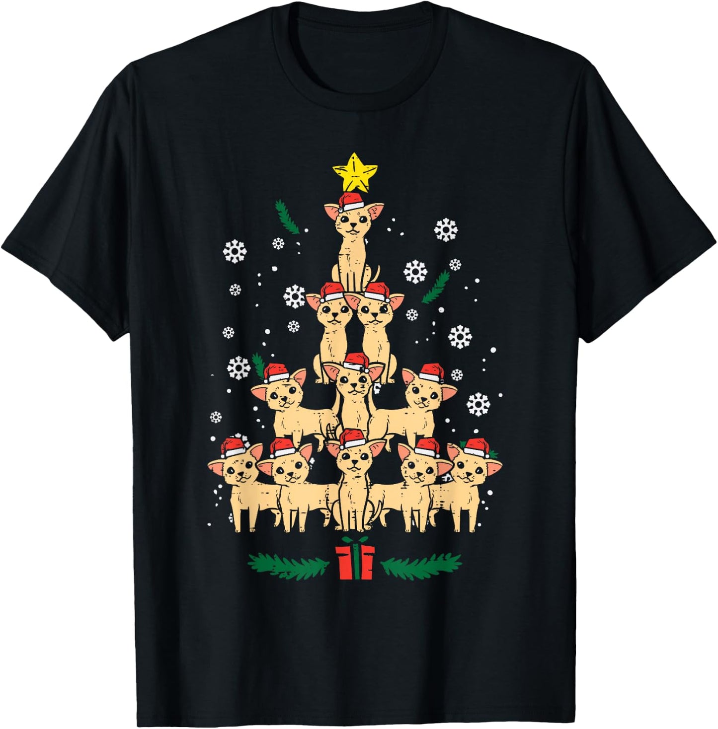Chihuahua Christmas Tree Chiwawa Dog Xmas Women T-Shirt - T-Shirt | Black