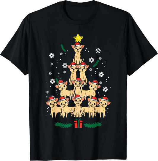 Chihuahua Christmas Tree Chiwawa Dog Xmas Women T-Shirt - T-Shirt | Black