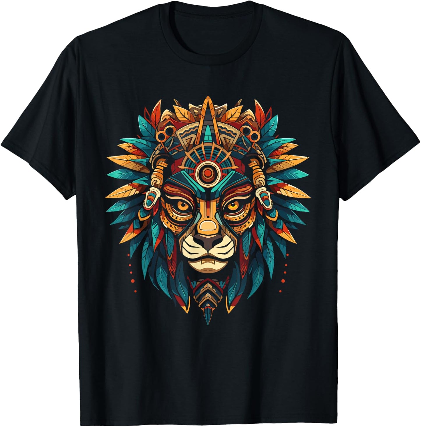 Aztec Jaguar Warrior Aztec Culture Mayan Indigenous T-Shirt - T-Shirt | Black