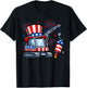Crane Truck Firecrackers 4th of July Patriotic Boys Toddler T-Shirt - T-Shirt | Black