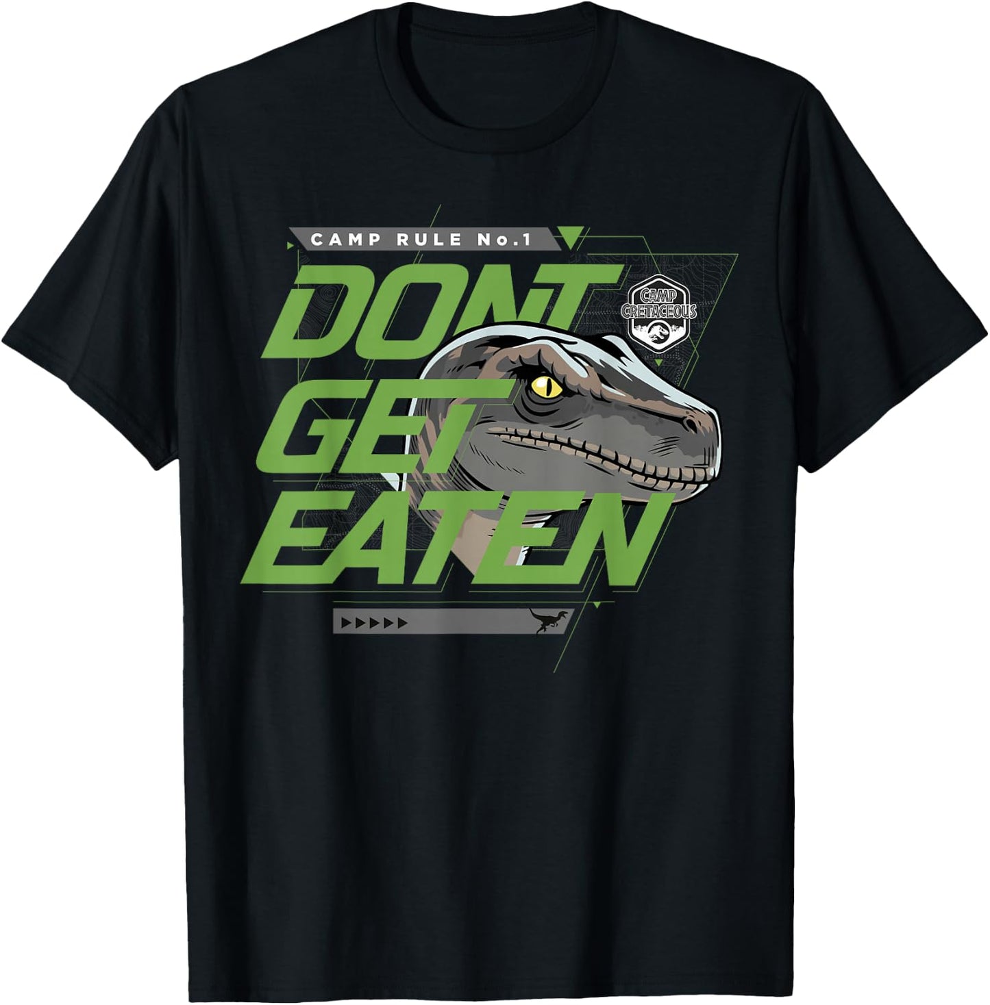 Jurassic World: Camp Cretaceous Rule 1 Don't Get Eaten T-Shirt - T-Shirt | Black