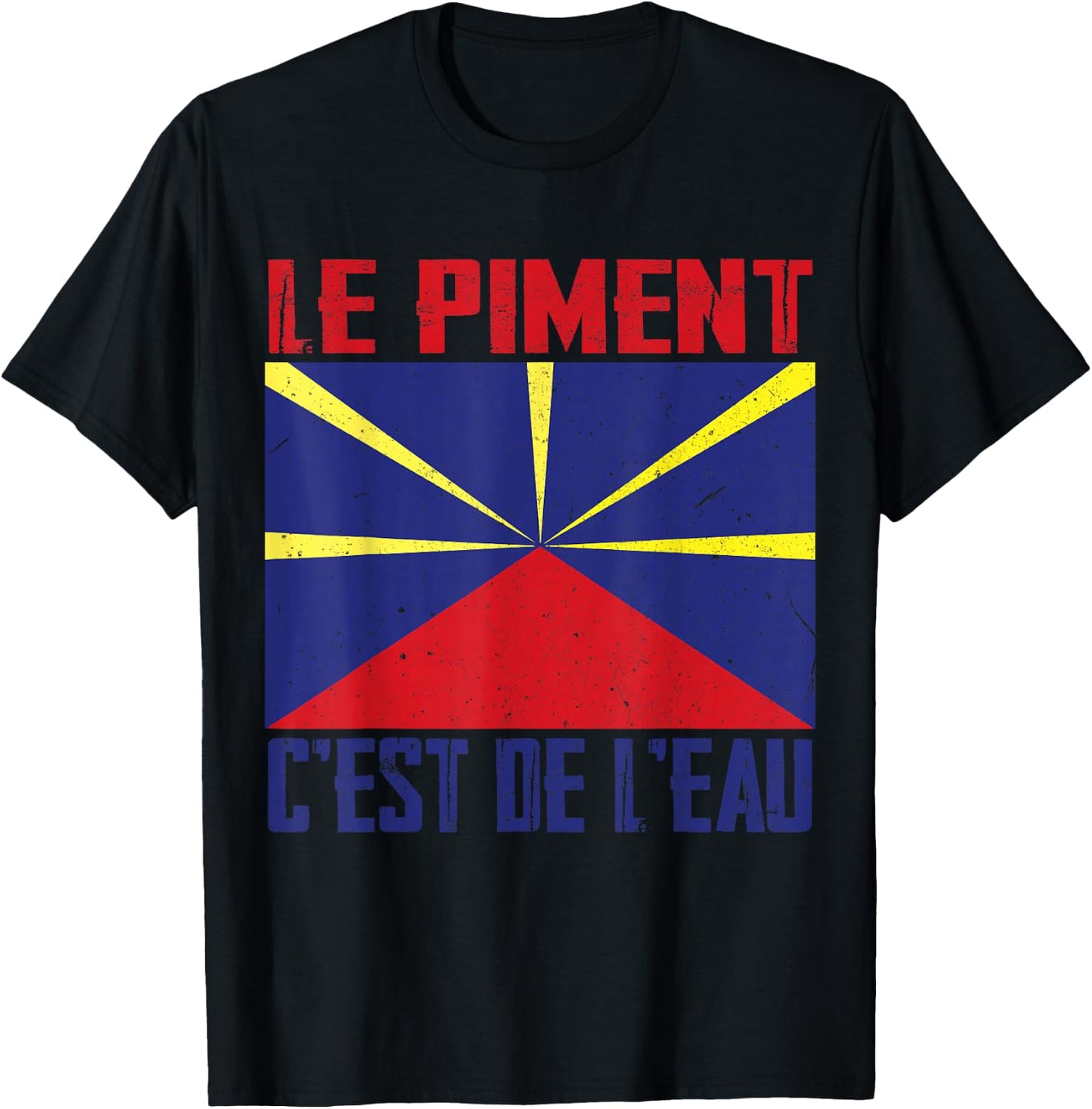 le chilli c'est de l'eau isle de la Réunion, 974 Réunionnais , Black, S T-Shirt - T-Shirt | Black