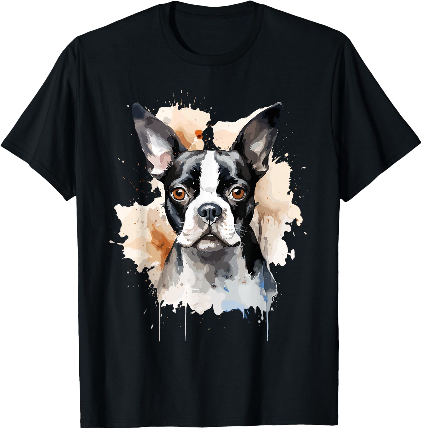 Boston Terrier Lovers Design Pop Art Boston Terrier Dog T-Shirt - T-Shirt | Black