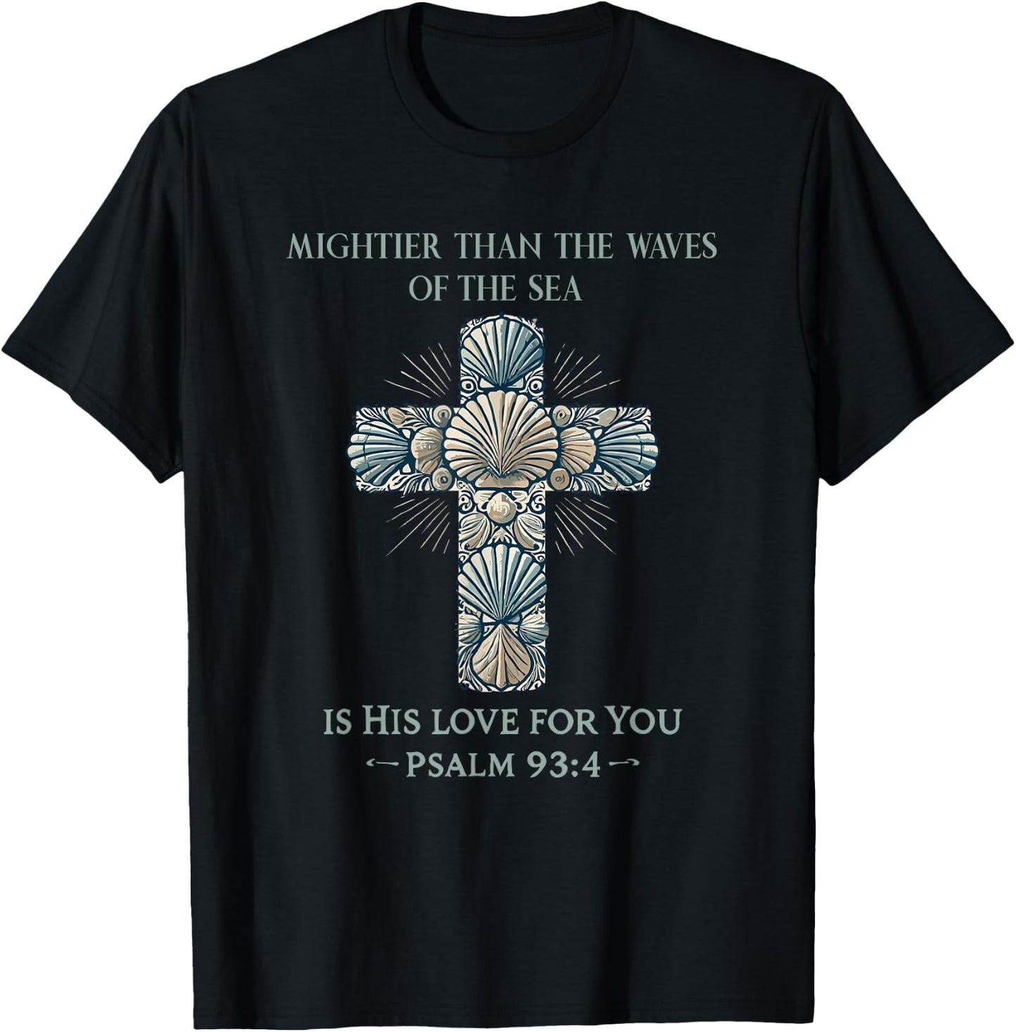 Christian Seashell Style Beach T-Shirt - T-Shirt | Black