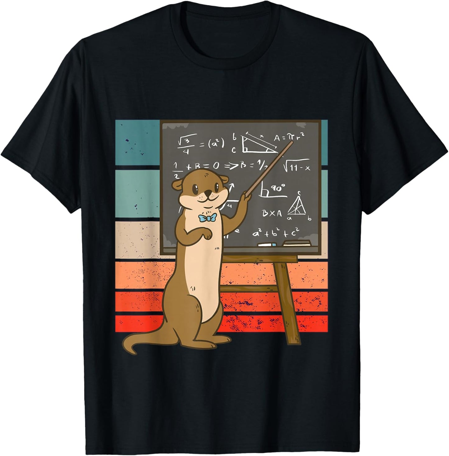 Otter Professor Teacher Teaching Maths Mathematics T-Shirt - T-Shirt | Black