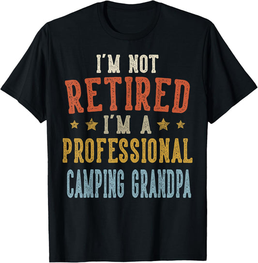 I'm A Professional Camping Grandpa Funny Fathers Day T-Shirt - T-Shirt | Black
