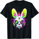 Psychedelic Techno Rabbit | Rave EDM Punk Grunge Aesthetic T-Shirt - T-Shirt | Black