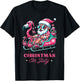 Funny Christmas in July Summer Santa Flamingo Sleigh Xmas T-Shirt - T-Shirt | Black