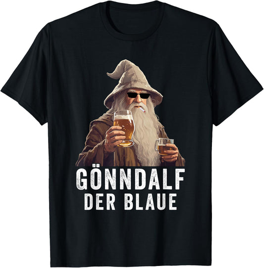 Gönndalf der blaue Bierdrinker Saufen Beer , black T-Shirt - T-Shirt | Black