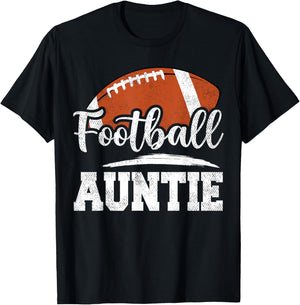 Football Auntie Football Player Game Day Mother's Day T-Shirt - T-Shirt | Black