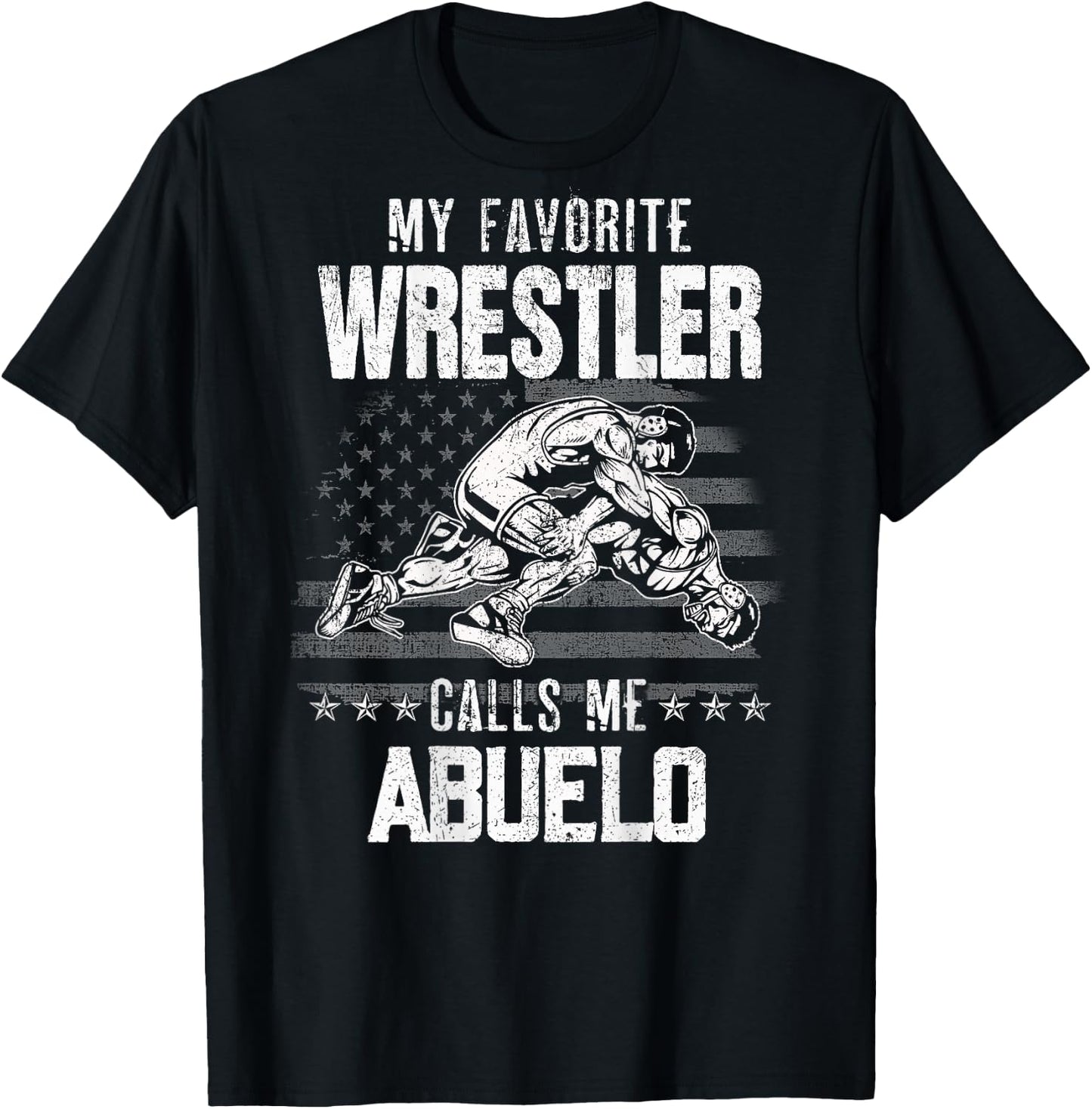 Wrestling My Favorite Wrestler Calls Me Abuelo Backside T-Shirt - T-Shirt | Black