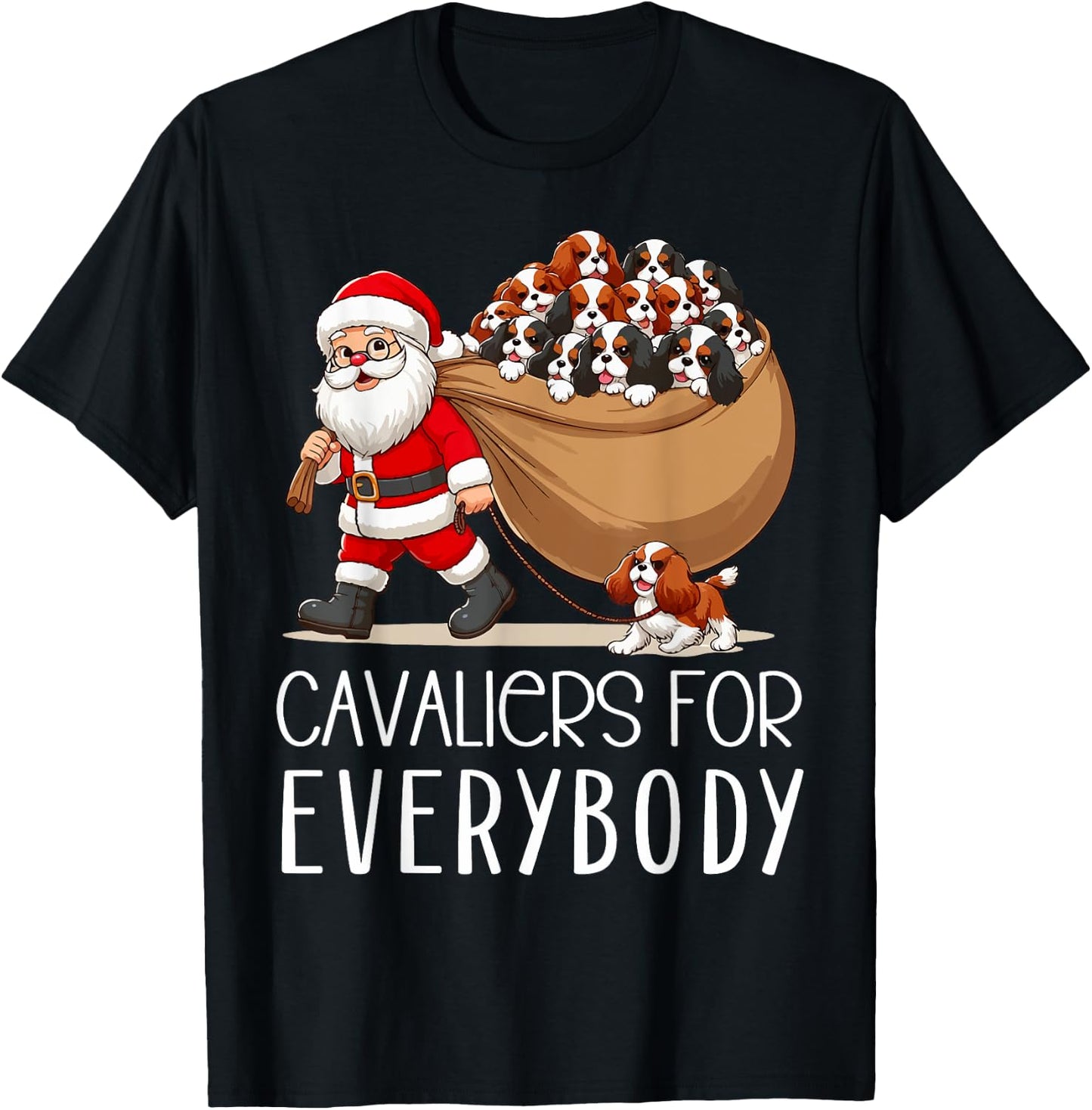 Cavalier King Charles Spaniel Christmas Funny Cavalier Dog Women Kids T-Shirt - T-Shirt | Black
