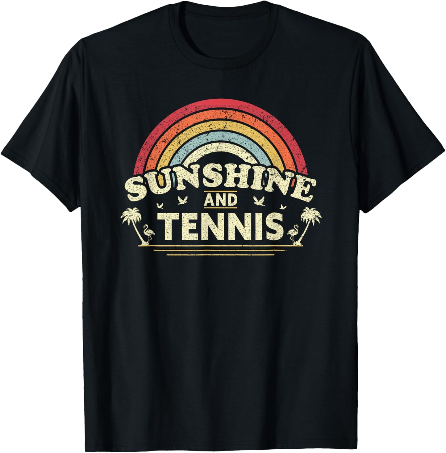 Sunshine, Tennis Shirt or Women. Retro, Country T-Shirt - T-Shirt | Black