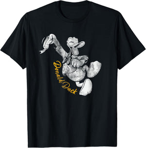 Disney Donald Duck Dance Classic Vintage Retro Distressed T-Shirt - T-Shirt | Black