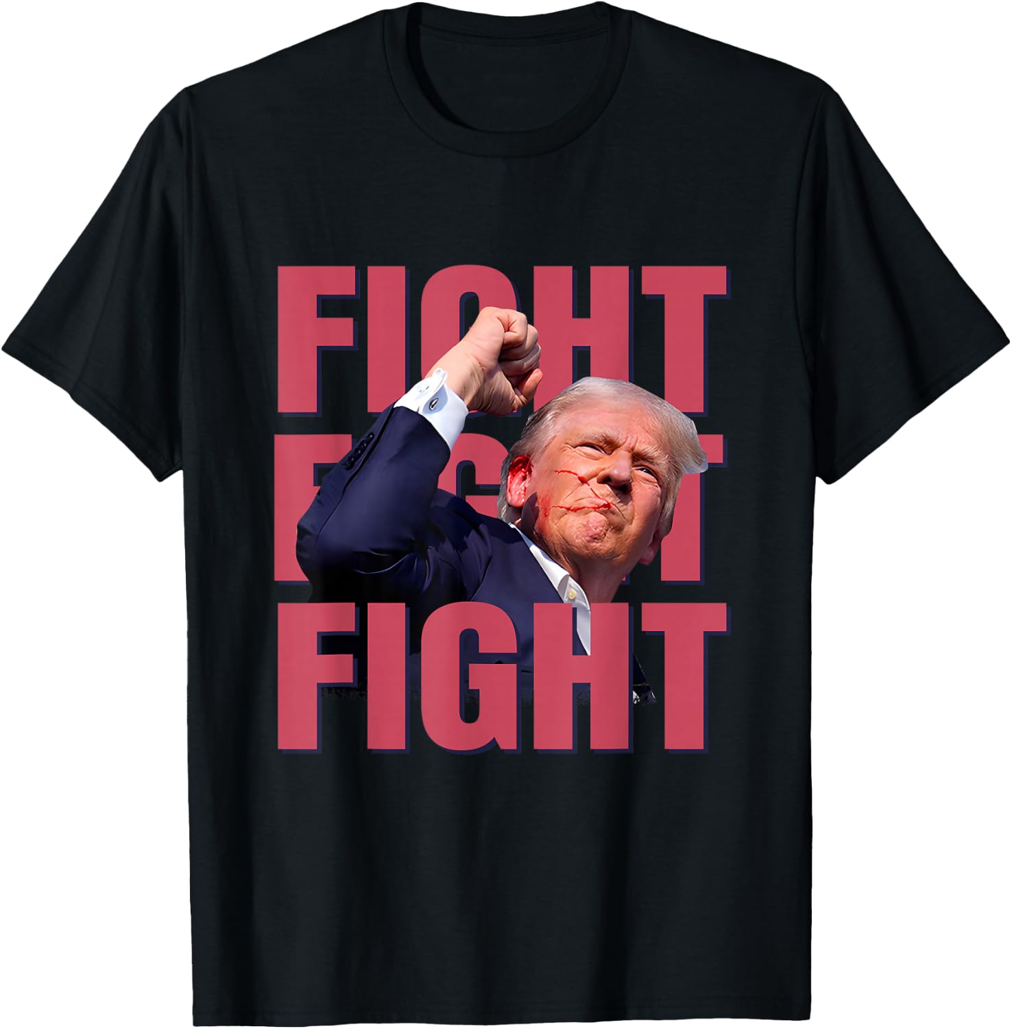 Trump Fight Fight Trump 2024 , Black, S T-Shirt - T-Shirt | Black