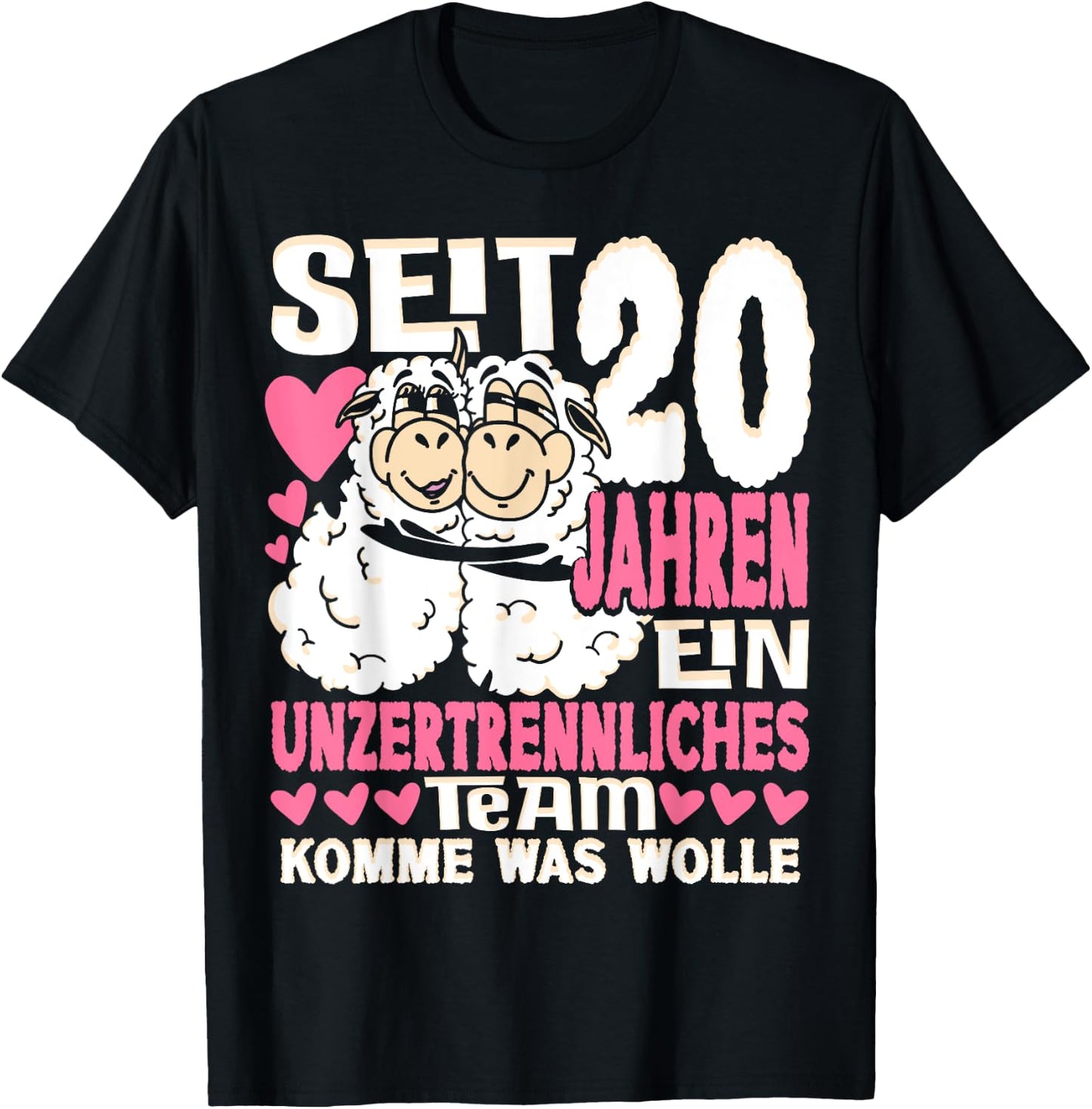Porzellanhochzeit 20 Jahre Verheiratet Hochzeitstag T-Shirt - T-Shirt | Black