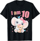 10 Years old 10 birthday outfit girl Elephant T-Shirt - T-Shirt | Black