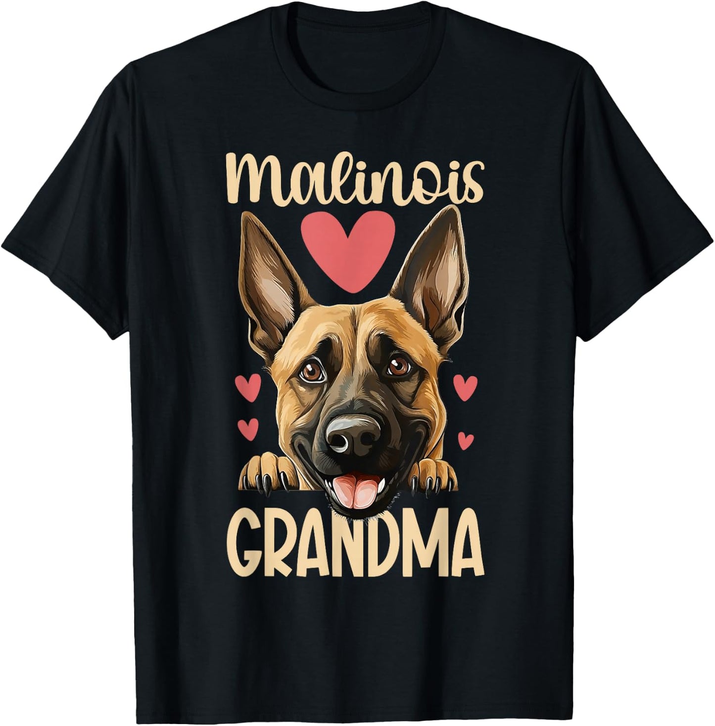 Malinois Grandma Of A Belgian Malinois Grandmother T-Shirt - T-Shirt | Black