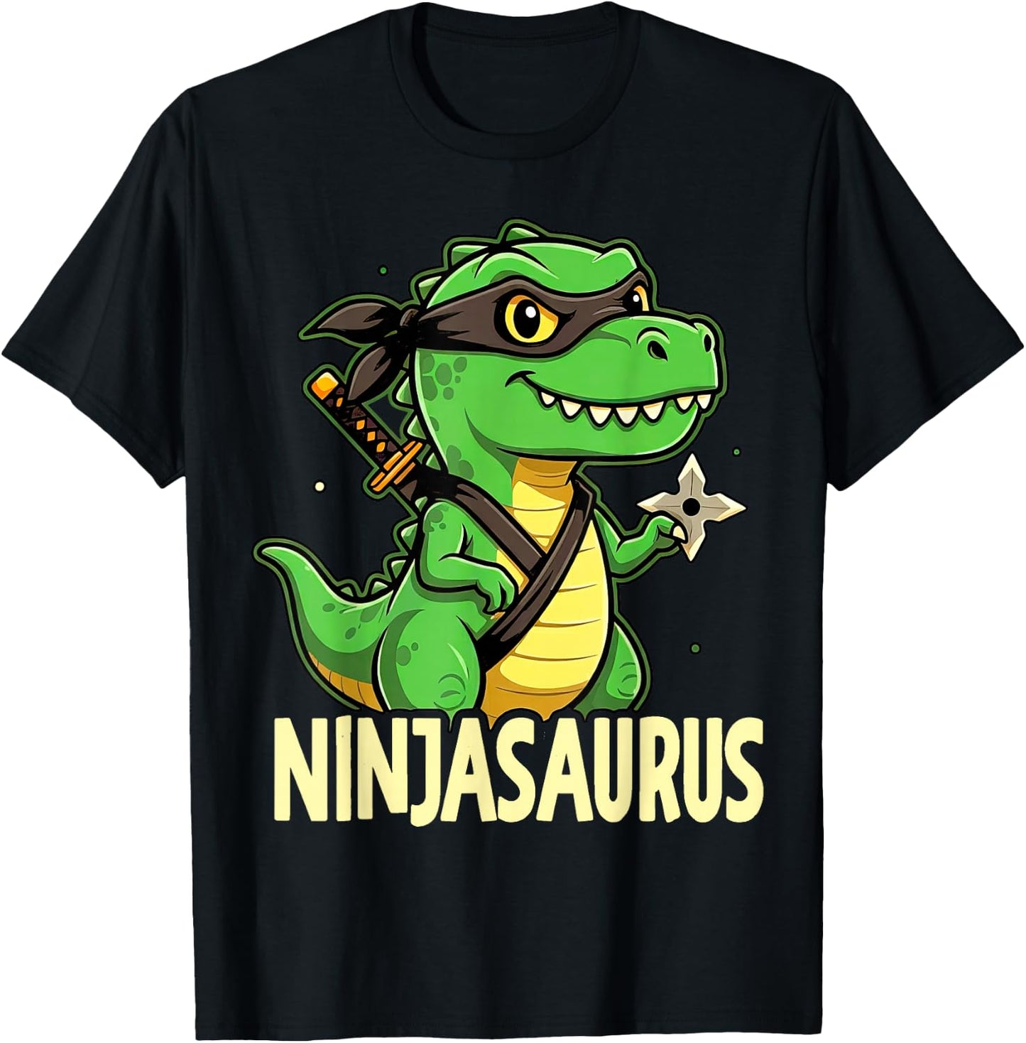 Funny Dinosaur Karate Ninja Martial Arts Funny Boys Kids T-Shirt - T-Shirt | Black