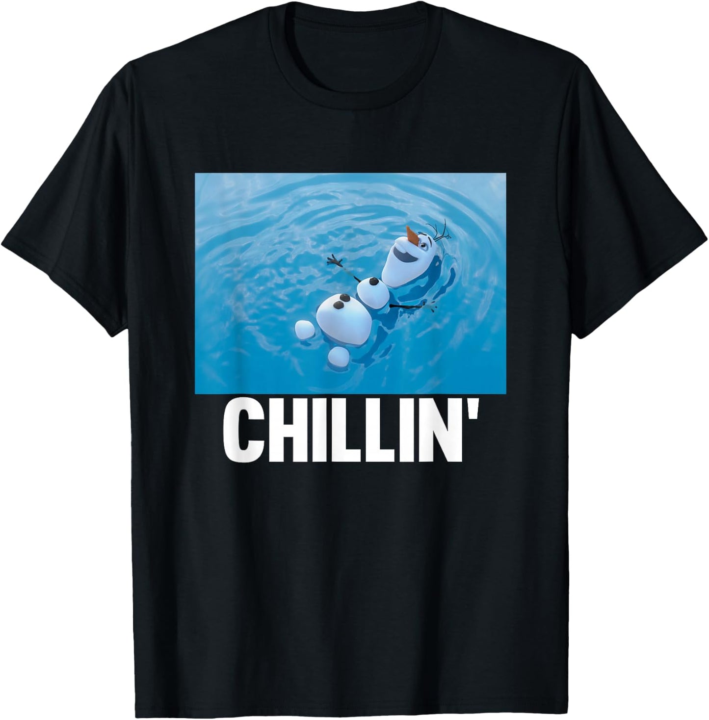Disney Frozen Chillin' Olaf Swimming Shot T-Shirt - T-Shirt | Black