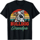 Vintage Retro Bulldog Grandpa Cool Father's Day Dog Lover Women T-Shirt - T-Shirt | Black